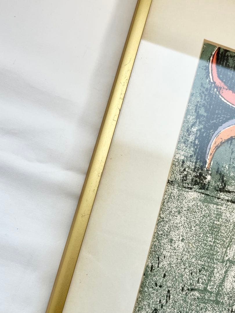 グラシエラ・ロド・ブーランジェ「子供と鳥」 リトグラフ ニールセン額 希少品2