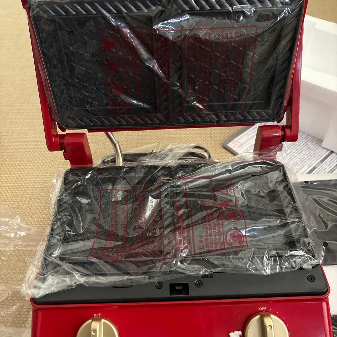 新品・未開封【BRUNO】グリルサンドメーカー ダブル レッド