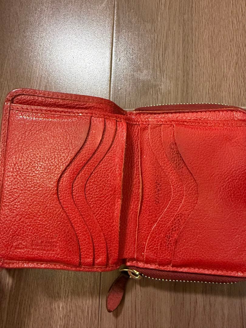 IL BISONTE イルビゾンテ 二つ折り財布 本革 赤