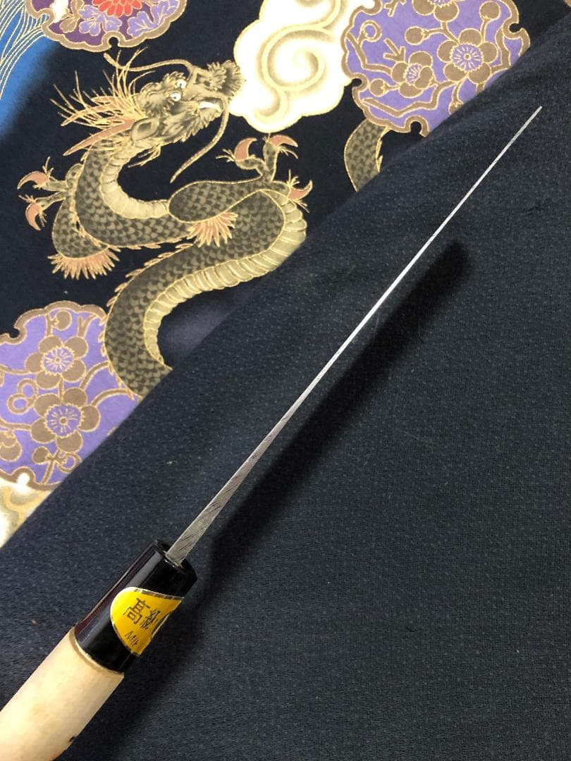 【研ぎ済み】日本鋼・手打ち　小鍛冶國武　菜切り包丁　ナイフ　料理　釣り　寿司