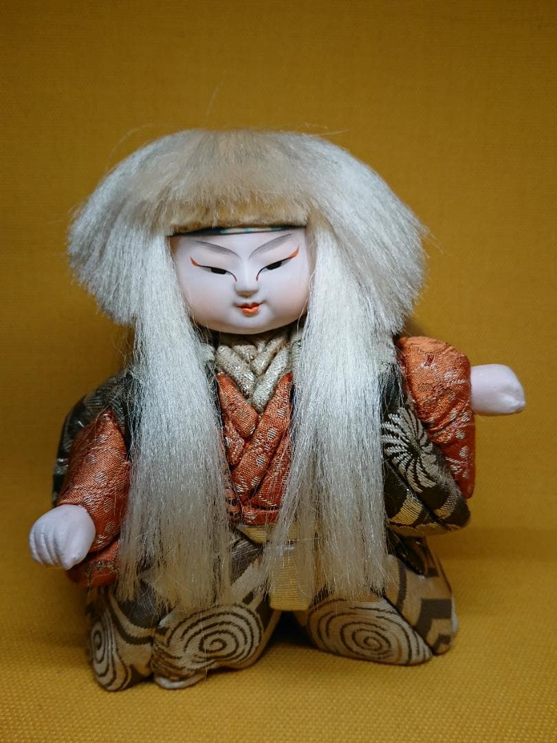 【美品】人形　木目込み　紅白　獅子　置物　インテリア　工芸品　美術品　A1320