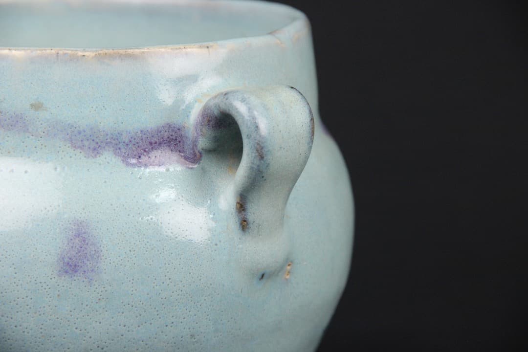 中国美術　鈞窯 天藍釉 紫斑 薰炉 古陶磁 官民窯　時代物 EN28-1