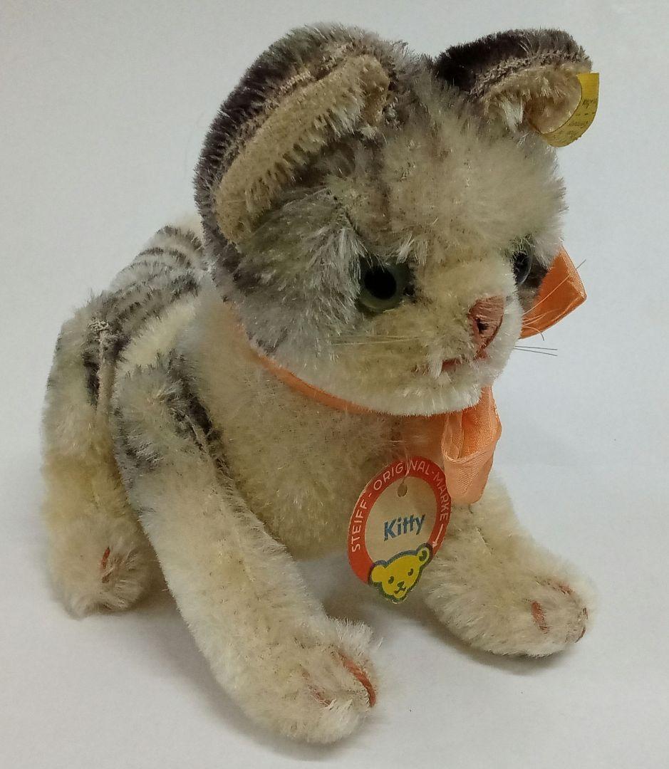 【M02-30】 Steiff シュタイフ Kitty キティ ネコ タグ付き