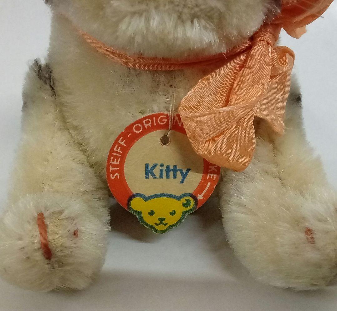【M02-30】 Steiff シュタイフ Kitty キティ ネコ タグ付き