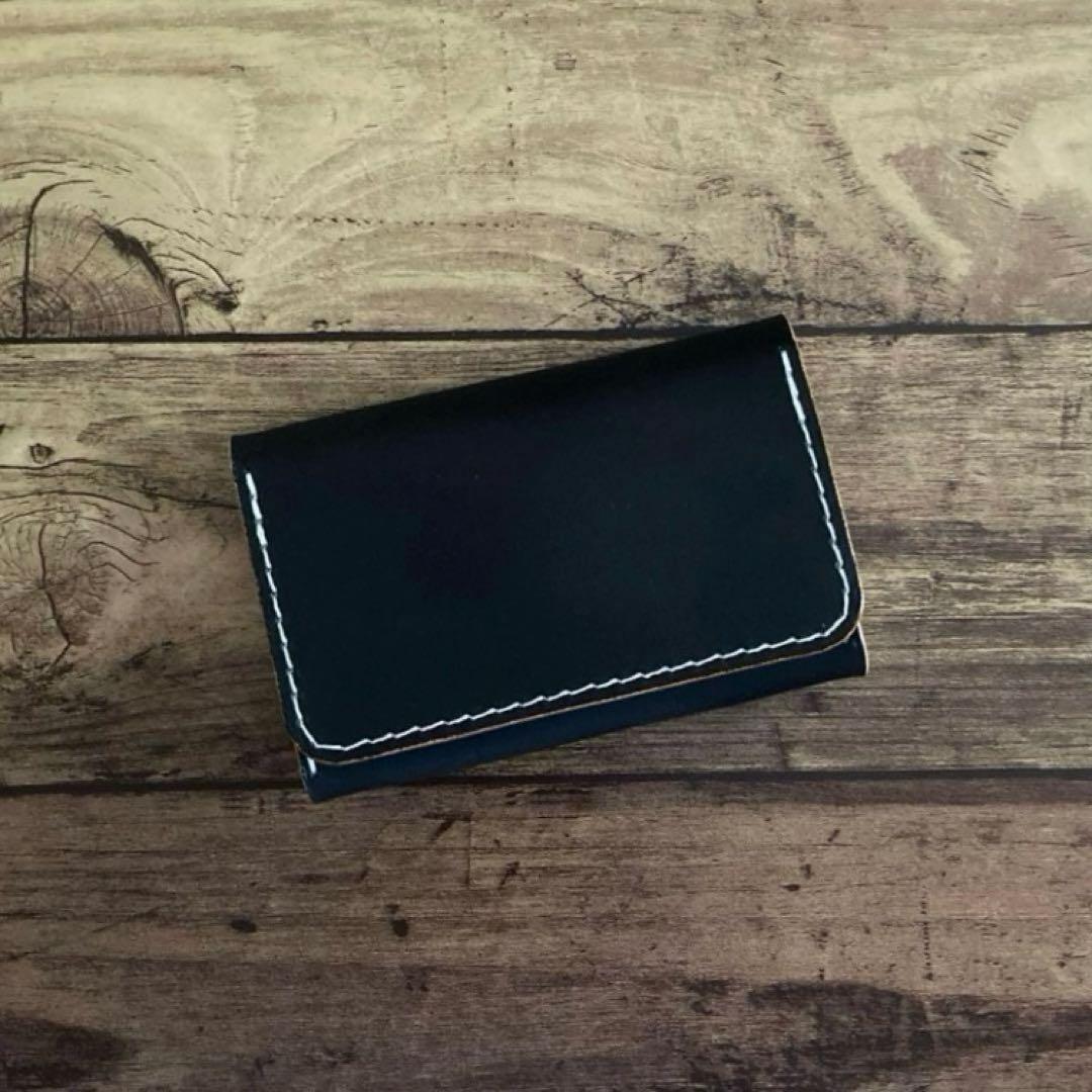 【yuyu】ロングウォレット カスタム 北米ステアハイド 茶芯ブラック