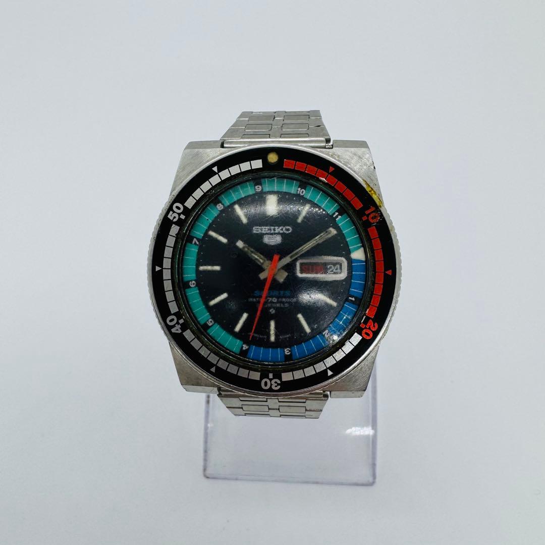 ✨SEIKO✨セイコー5✨6119-6050✨スポーツ✨ブラック文字盤✨腕時計✨