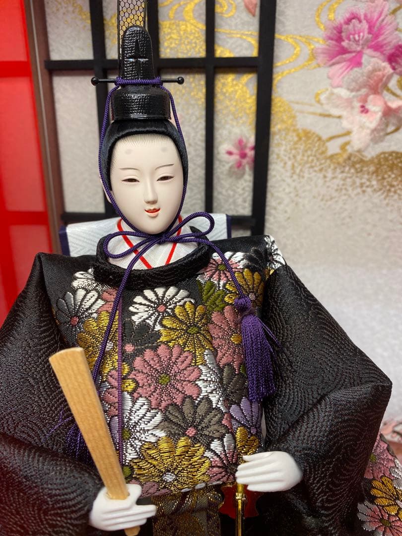 東京久月　雛人形　立親王アクリルケース飾り・間口約４２×奥行約２８×高さ約４３㎝