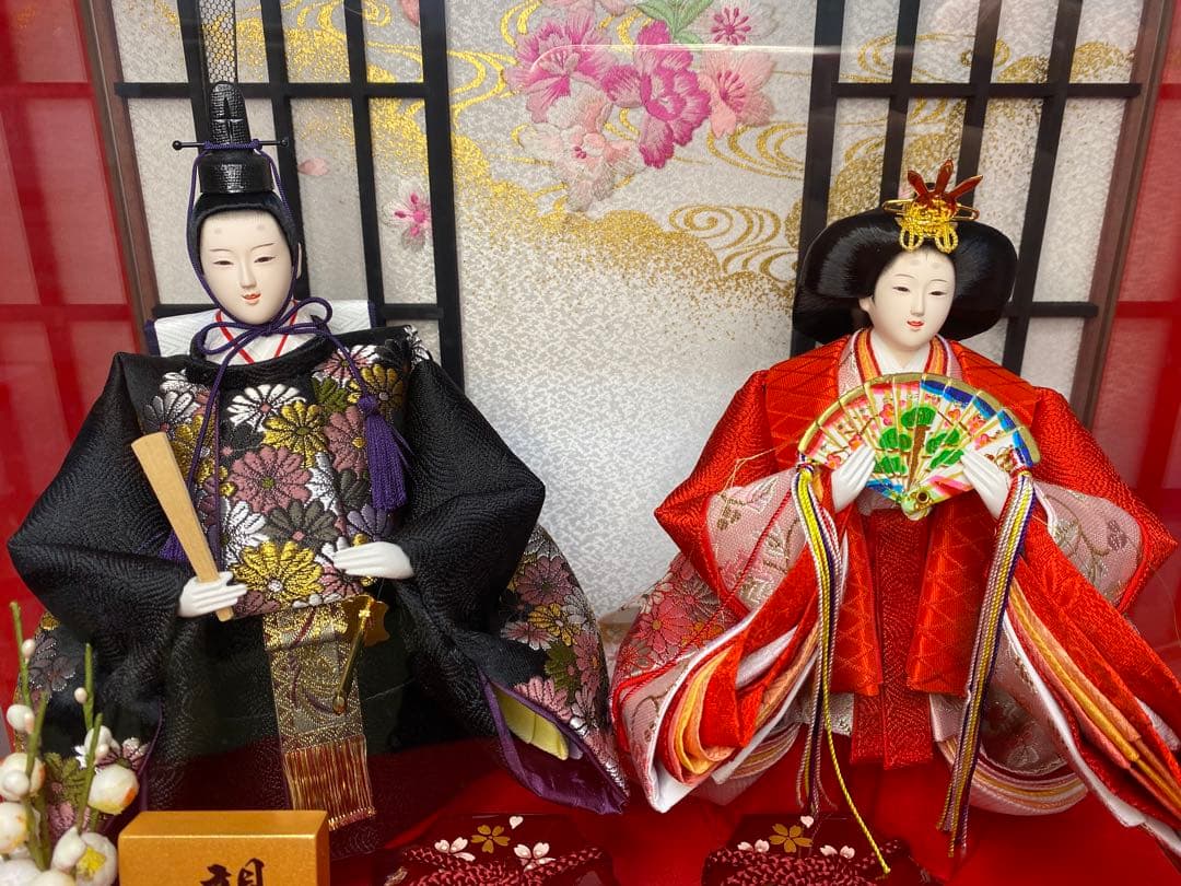 東京久月　雛人形　立親王アクリルケース飾り・間口約４２×奥行約２８×高さ約４３㎝