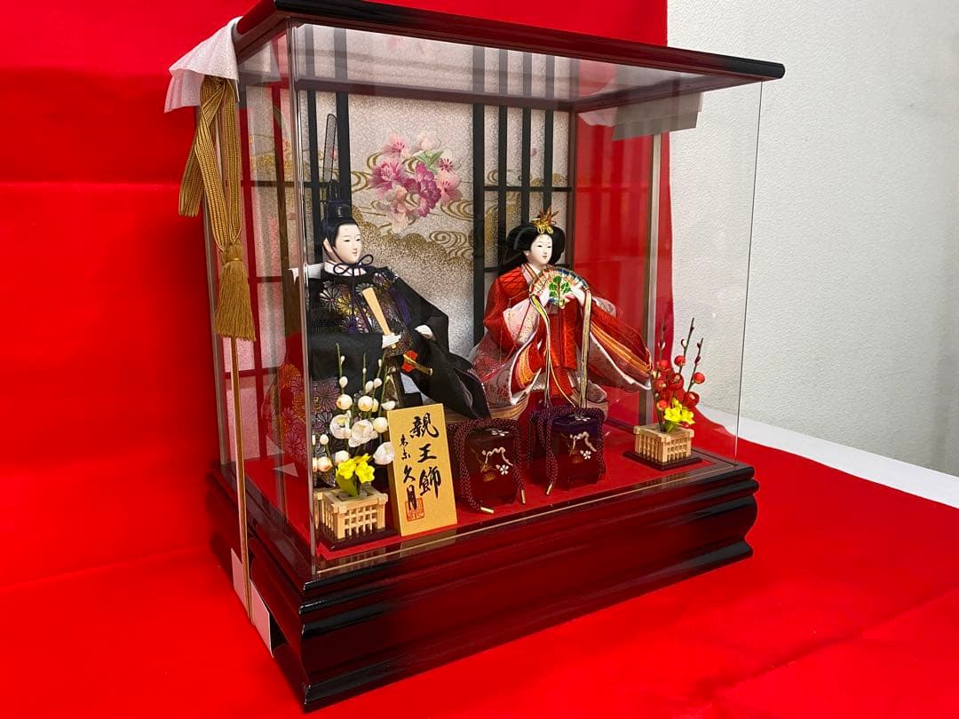 東京久月　雛人形　立親王アクリルケース飾り・間口約４２×奥行約２８×高さ約４３㎝