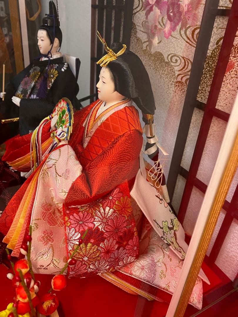 東京久月　雛人形　立親王アクリルケース飾り・間口約４２×奥行約２８×高さ約４３㎝