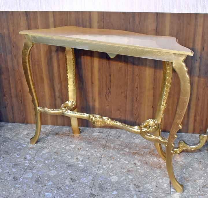イタリア コンソールテーブル 118cm ゴールド 金箔貼り