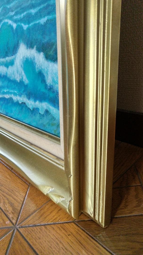 油彩画「夏の海 」油絵 風景画 絵画 F8 原画