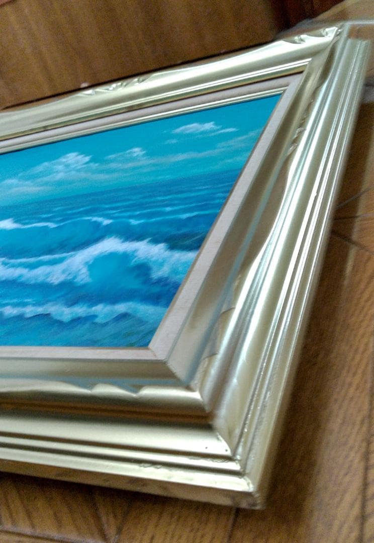油彩画「夏の海 」油絵 風景画 絵画 F8 原画