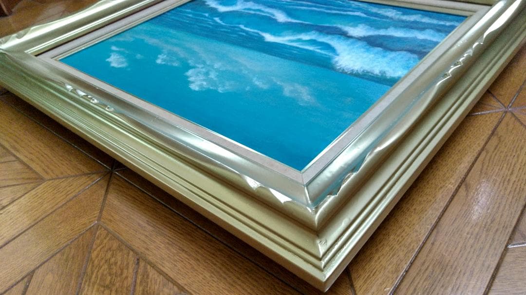 油彩画「夏の海 」油絵 風景画 絵画 F8 原画