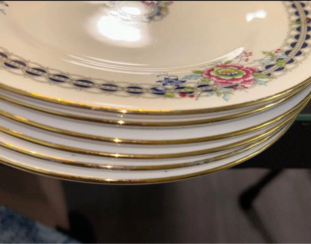 ウェッジウッド　6枚　ボーンチャイナ　レースピオニー　プレート 皿 洋食器