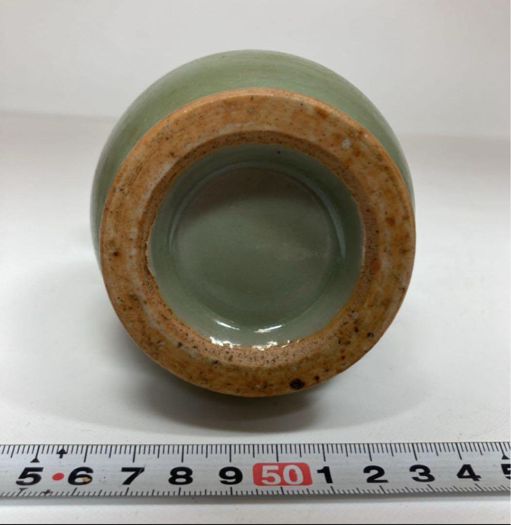 中国龍泉青磁の花入 高さ17cm