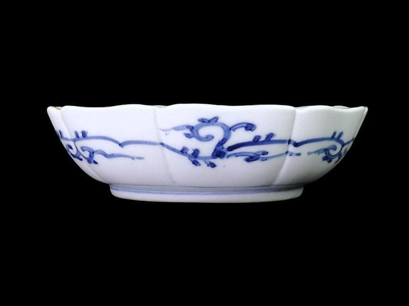 大聖寺伊万里 金襴手　牡丹に巻物　唐草の図　膾皿　４客　C135AS-DCq