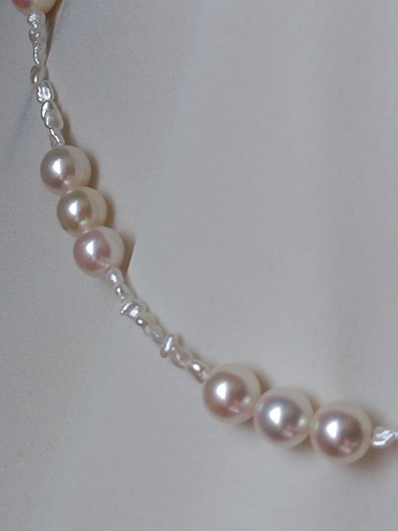 アコヤ真珠と、あこや芥子パールの、ネックレス