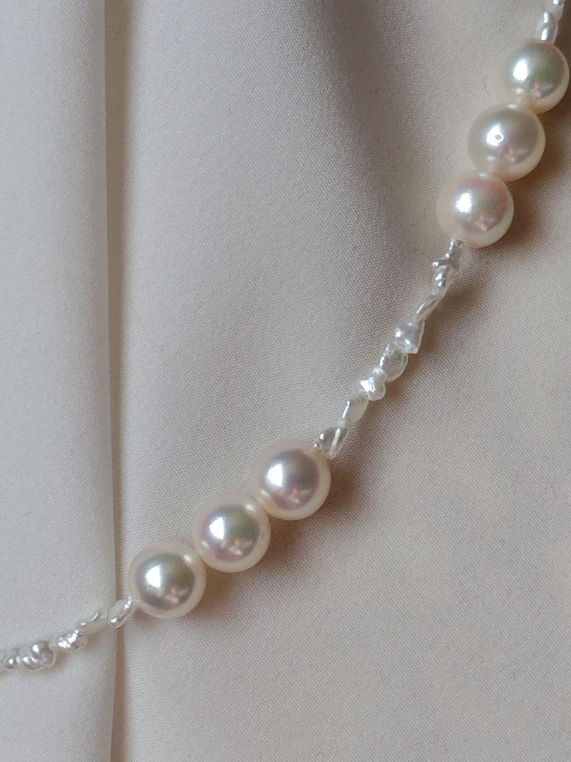 アコヤ真珠と、あこや芥子パールの、ネックレス