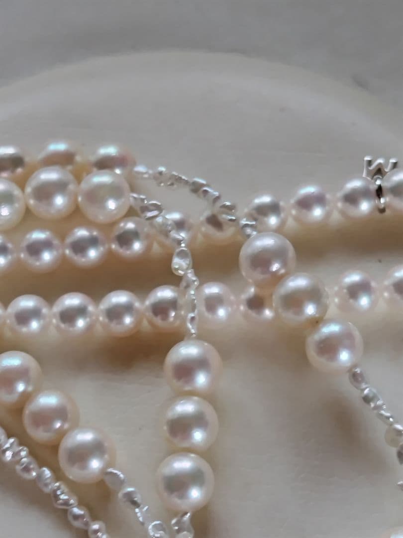 アコヤ真珠と、あこや芥子パールの、ネックレス