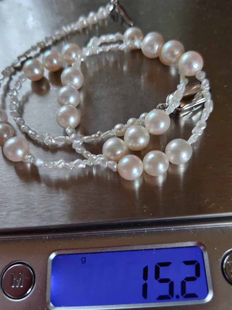 アコヤ真珠と、あこや芥子パールの、ネックレス