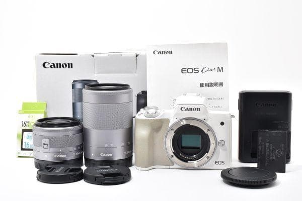 【美品】キャノン Canon EOS KissM ダブルズームキット SDカード