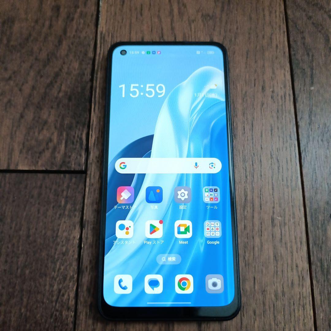 美品 OPPO Reno7 A ブラック 本体 ガラスフィルム付き