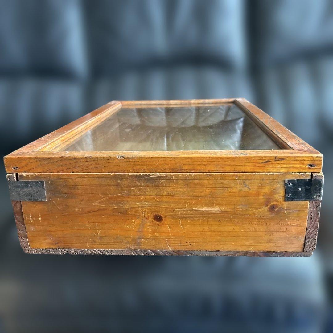 古い木製ガラスケース　玩具屋　おもちゃお菓子ケース　収納箱1台　3番　昭和レトロ