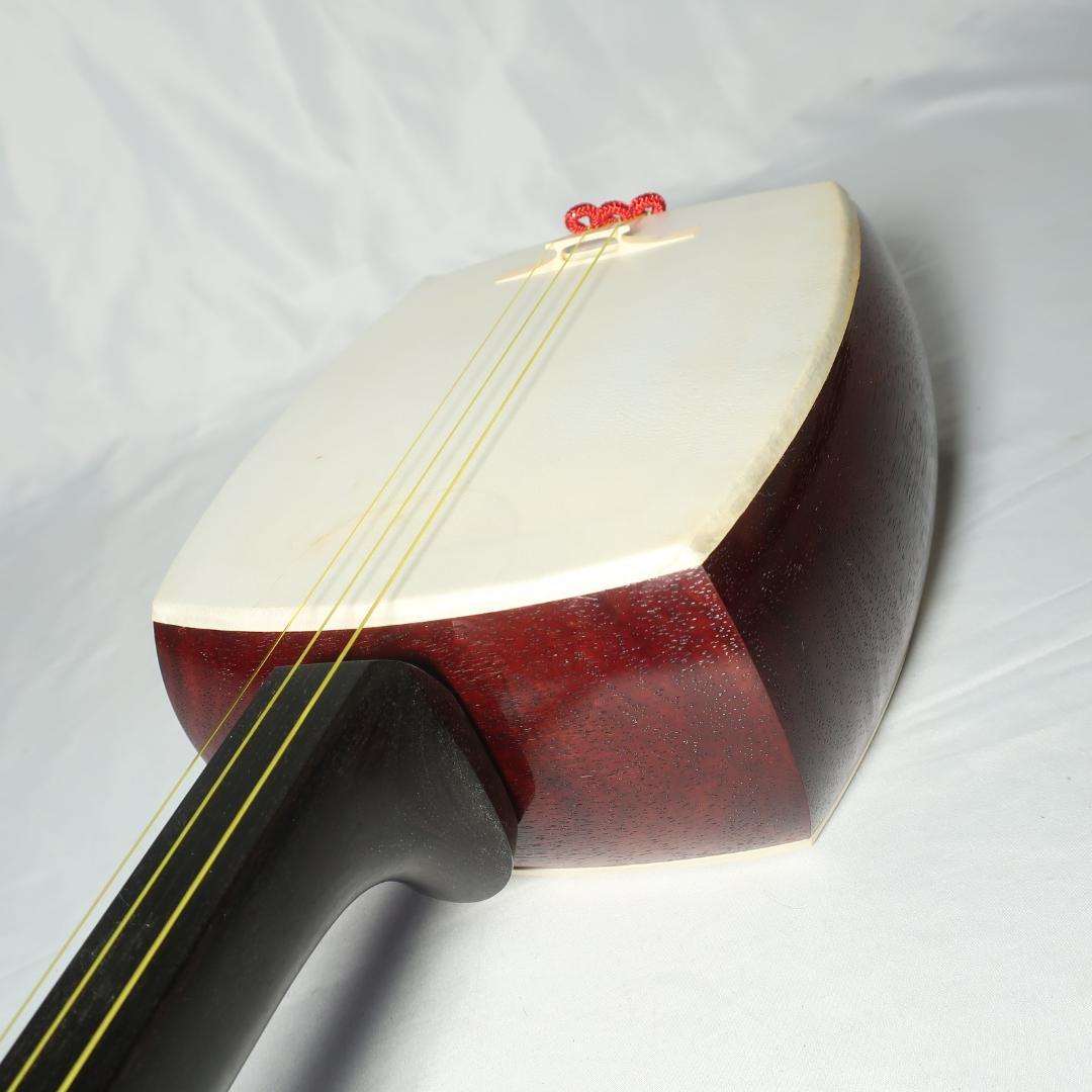 エレキ三味線 中棹 黒檀糸巻き 鼈甲撥 ハードケース付 管理No.7