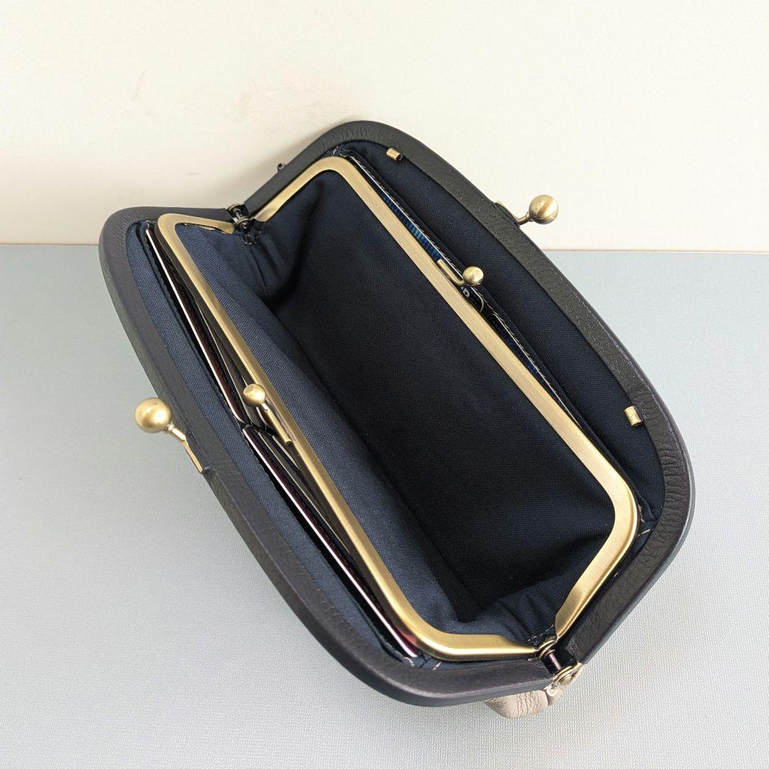 親子がま口お財布　ハンドメイド　革