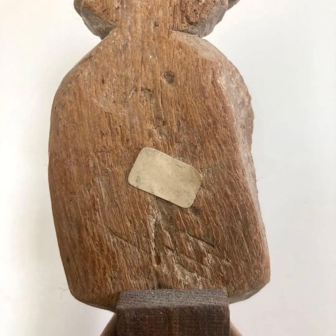 インド民族木彫像ペア｜ギャラリー猫購入品｜宗教民芸・アートオブジェ（H27cm）