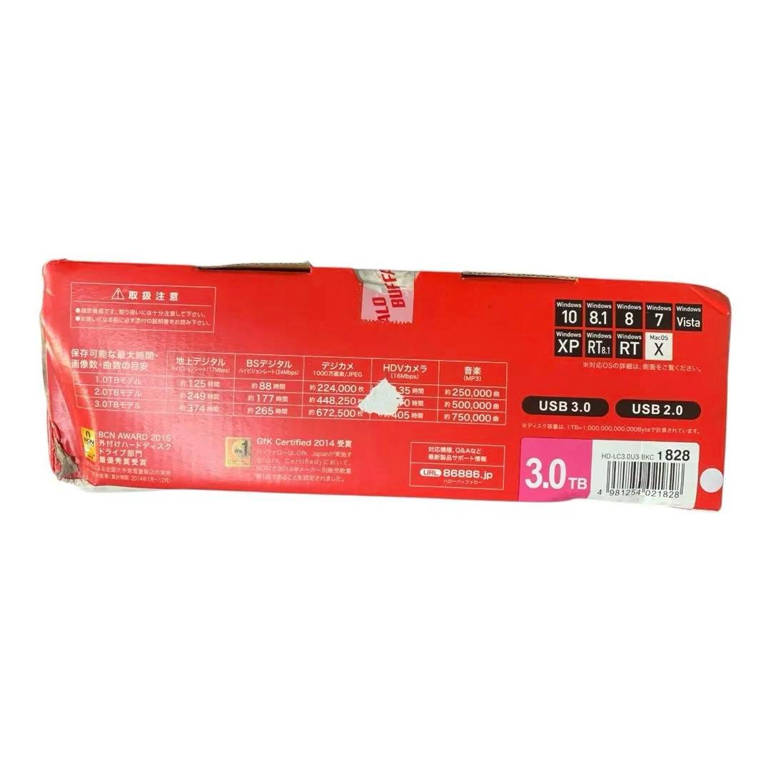 BUFFALO 外付けHDD 3.0TB HD-LC3.0U3-BKC