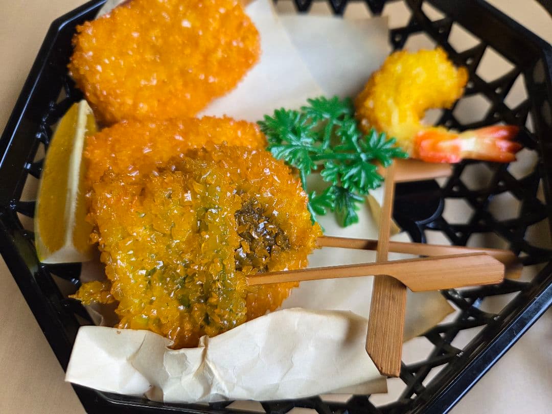 食品サンプル 天ぷら ハンバーグ ステーキ エビフライ 天丼