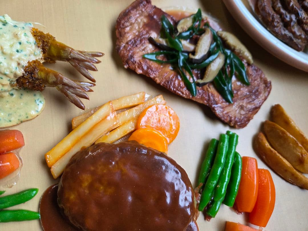 食品サンプル 天ぷら ハンバーグ ステーキ エビフライ 天丼