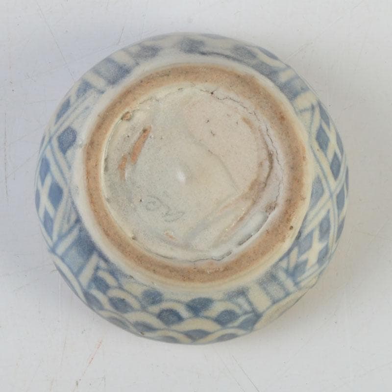 中国　宋胡録　青花　香合　盒子　C　A70