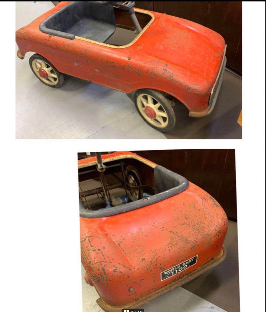 送料込！【希少】スチールボディ ペダルカー 昭和レトロ