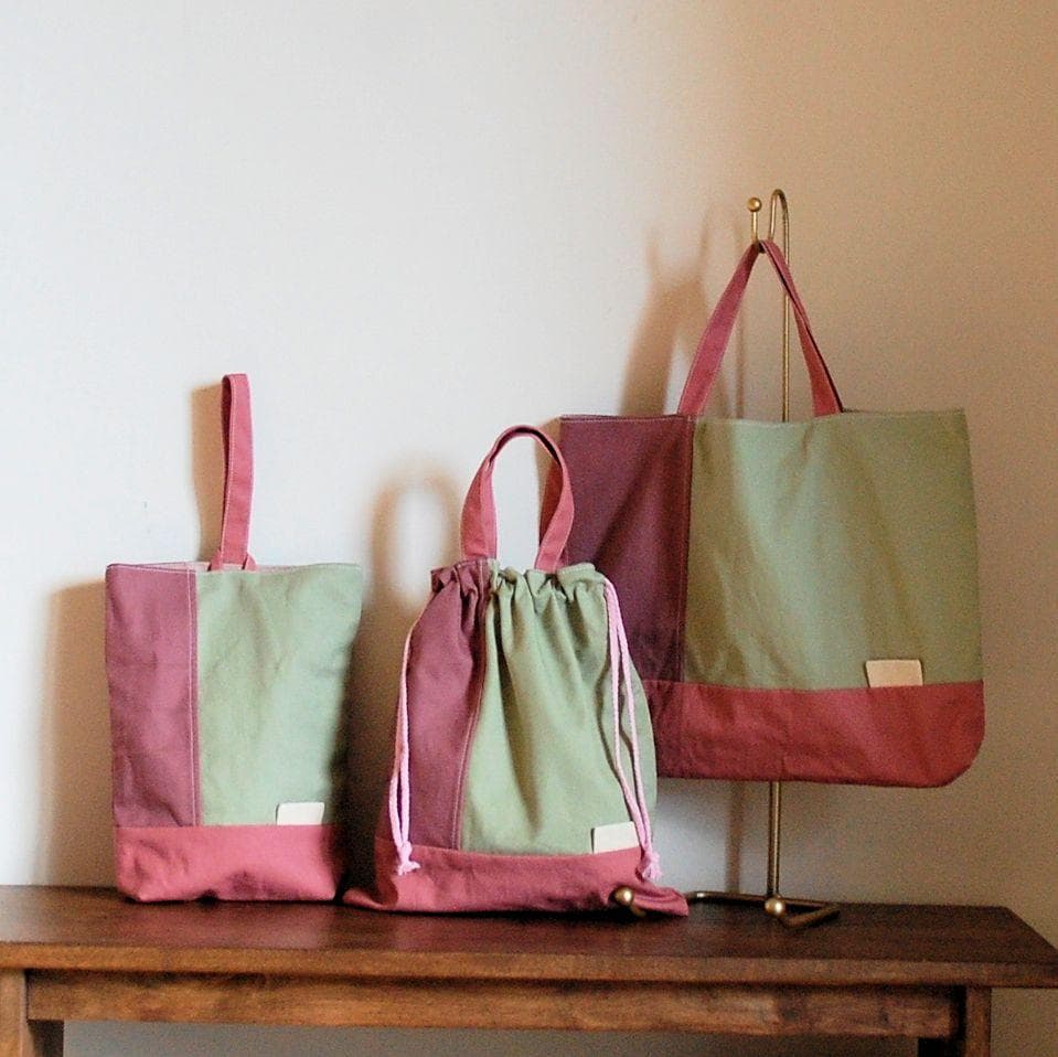 マルチカラーの帆布の入学３点セット（RP-LP&GR)