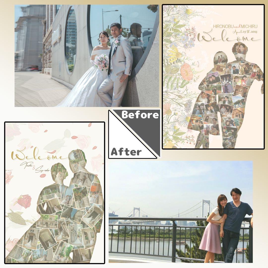 前撮り ウェルカムボード ウェルカムスペース 結婚祝い 似顔絵 結婚式 05