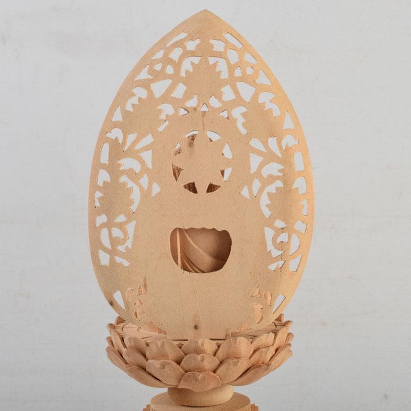 仏教美術　桧彫刻　釈迦如来座像　仏像　蓮華台　C　8870