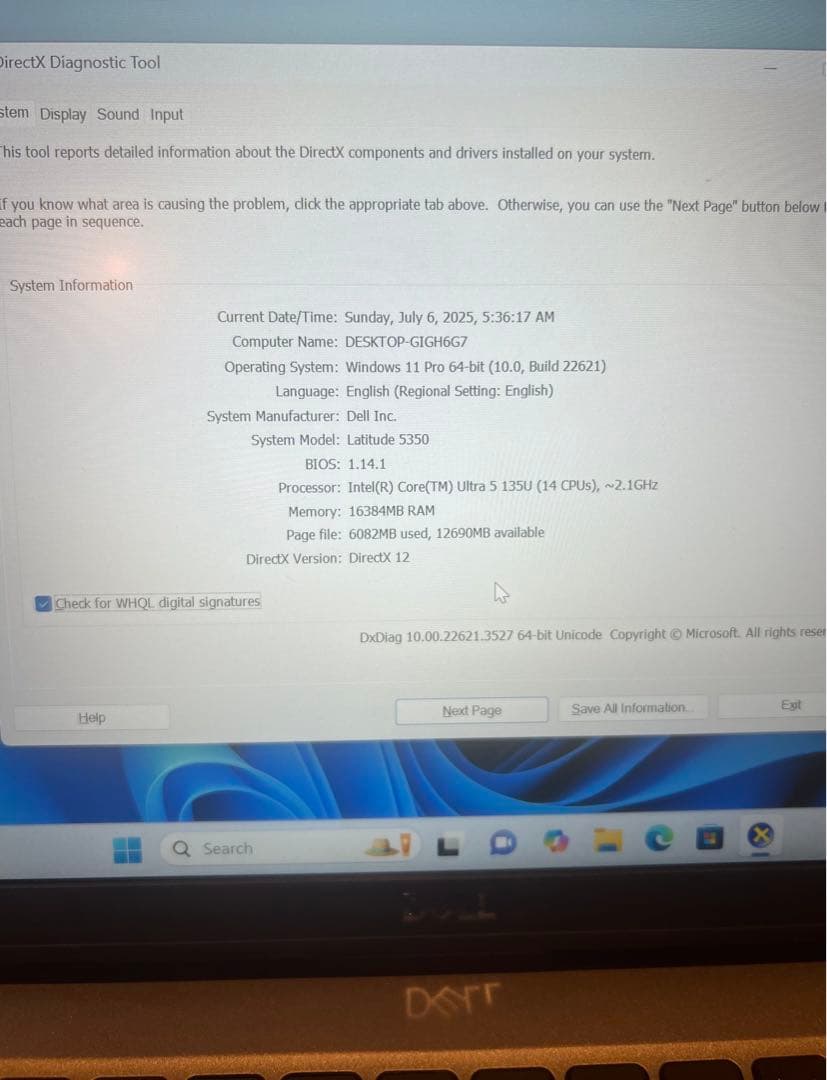 Windowsノート本体 Dell Latitude 5350 Core Ultra5 135U 16gb