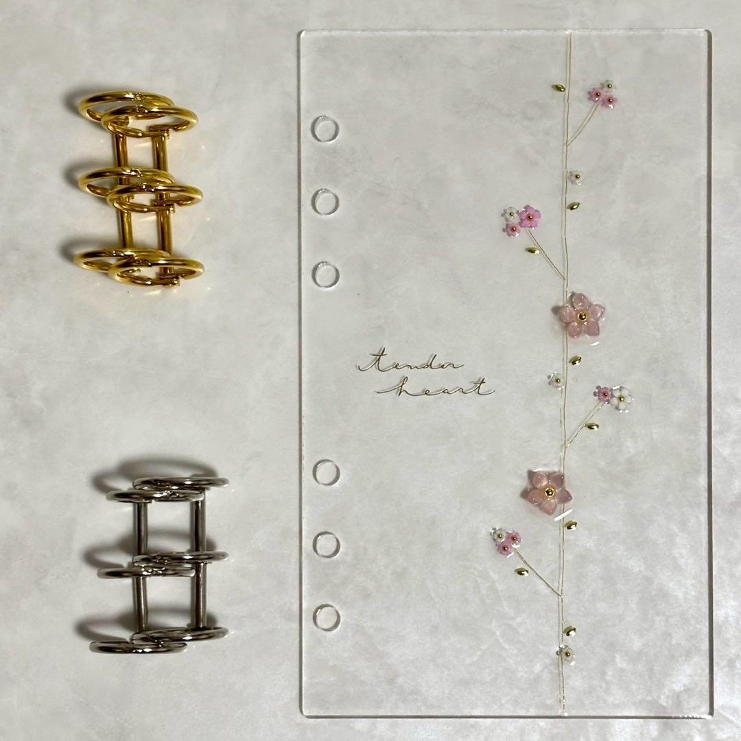 ✨リンゴ✨A6 アクリルレジンバインダー　リング付き　2個セット