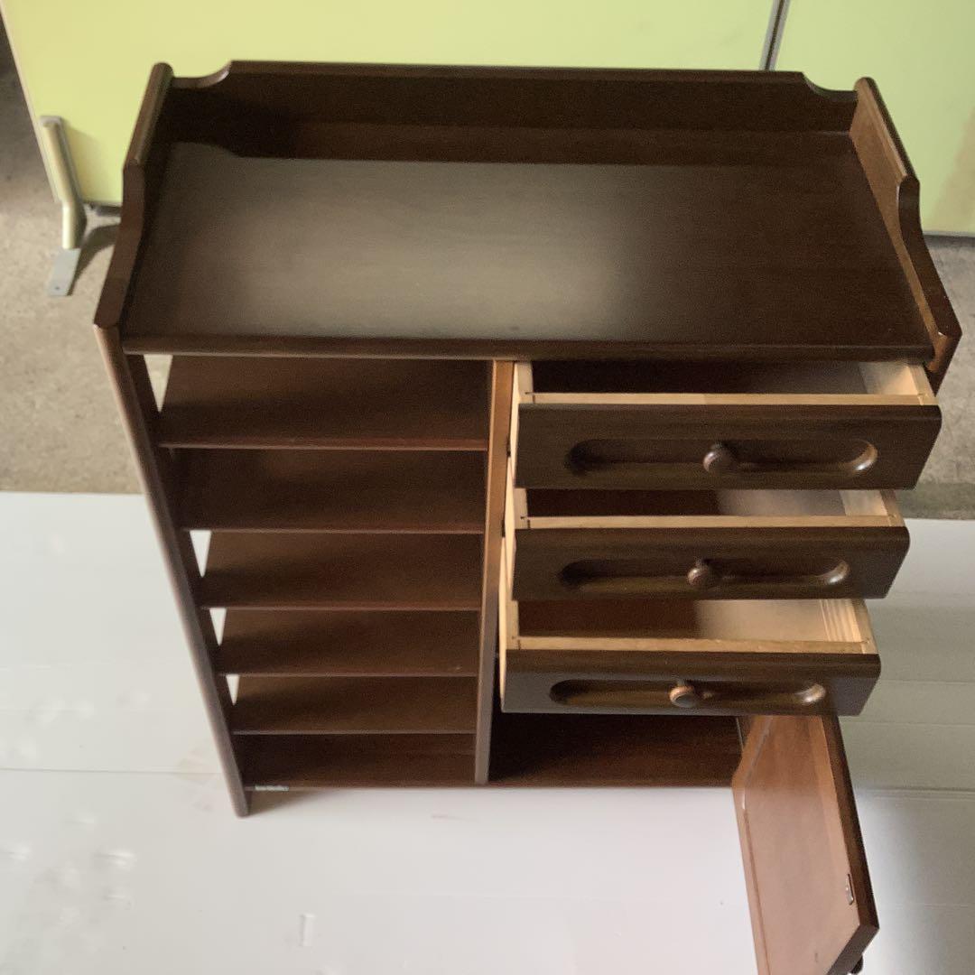 【値下げ！】KARIMOKU 木製ラック 引出し・扉付き収納・オープンシェルフ