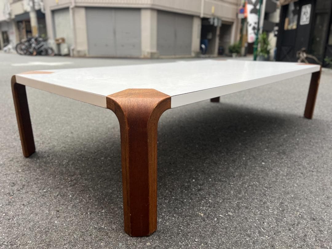 希少ヴィンテージ☆天童木工／ANTLER／アントラー／ローテーブル／メラニン天板