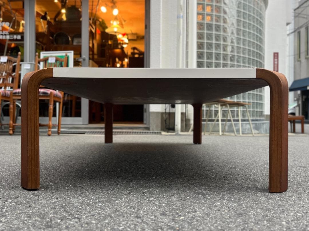 希少ヴィンテージ☆天童木工／ANTLER／アントラー／ローテーブル／メラニン天板