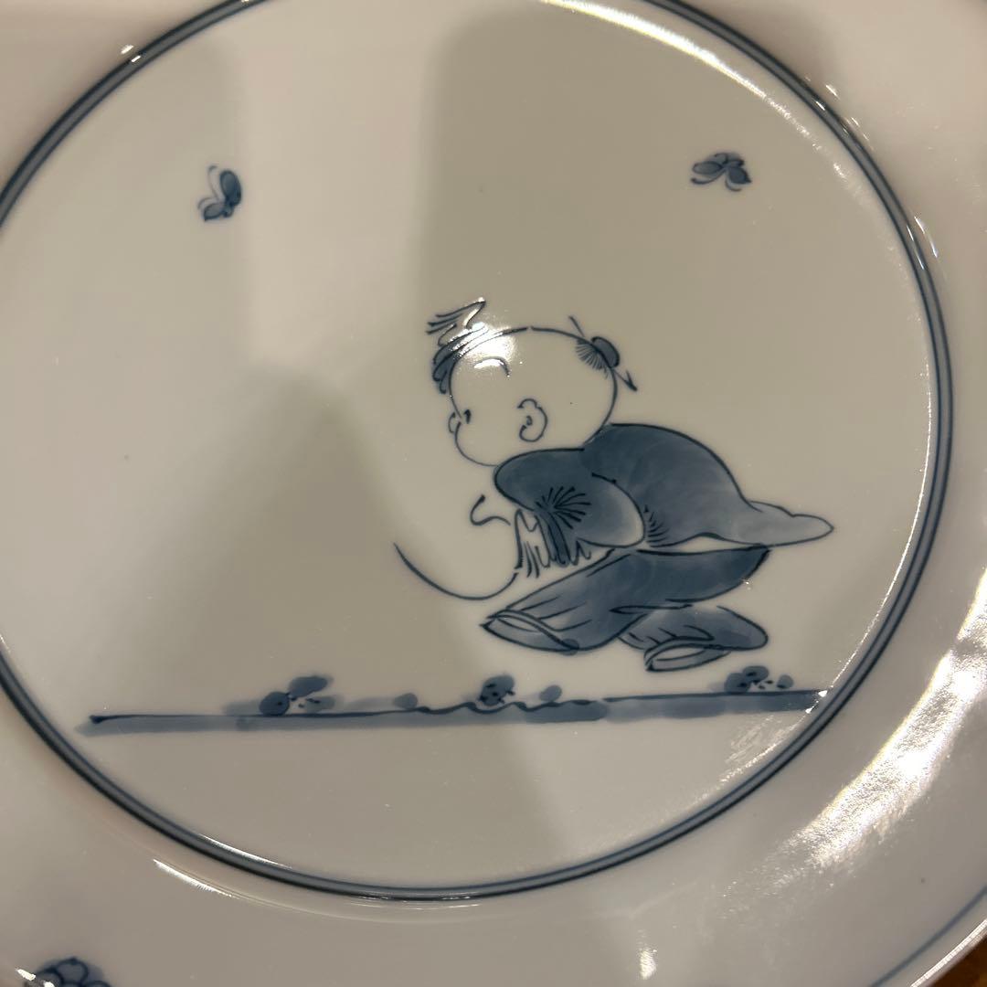 創作唐子　三川内焼窯元　平戸松山窯　 第十五代平戸松山　唐子花形大皿