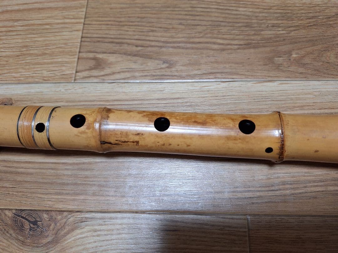 激安い！尺八 容山 竹製 2尺管 C管 中継ぎ銀三線 ジャンク