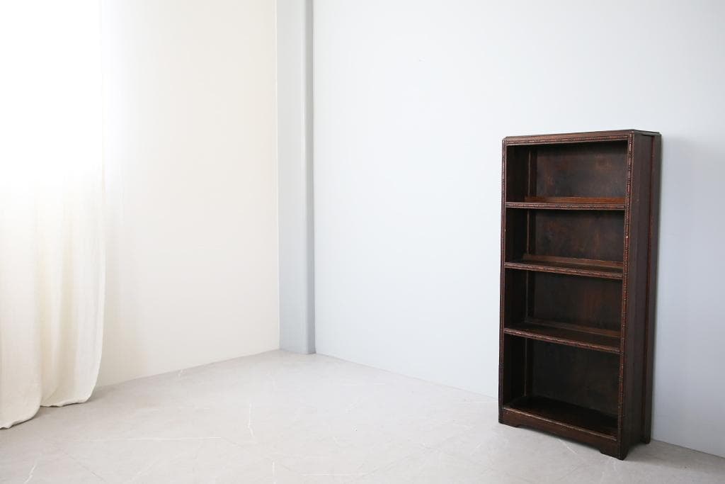 英国アンティーク木製ブックシェルフ/本棚/食器棚/飾り棚/収納ラック89-174