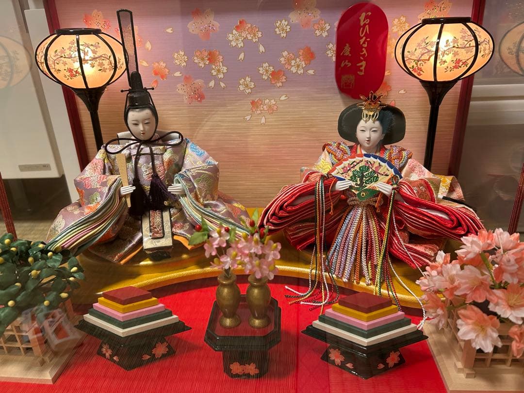 雛人形セット 桜装飾付き