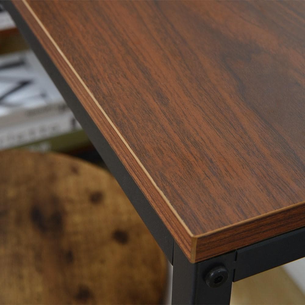 【ブラウン】パソコンデスク ラック付き デスク ワークデスク 木製 学習デスク