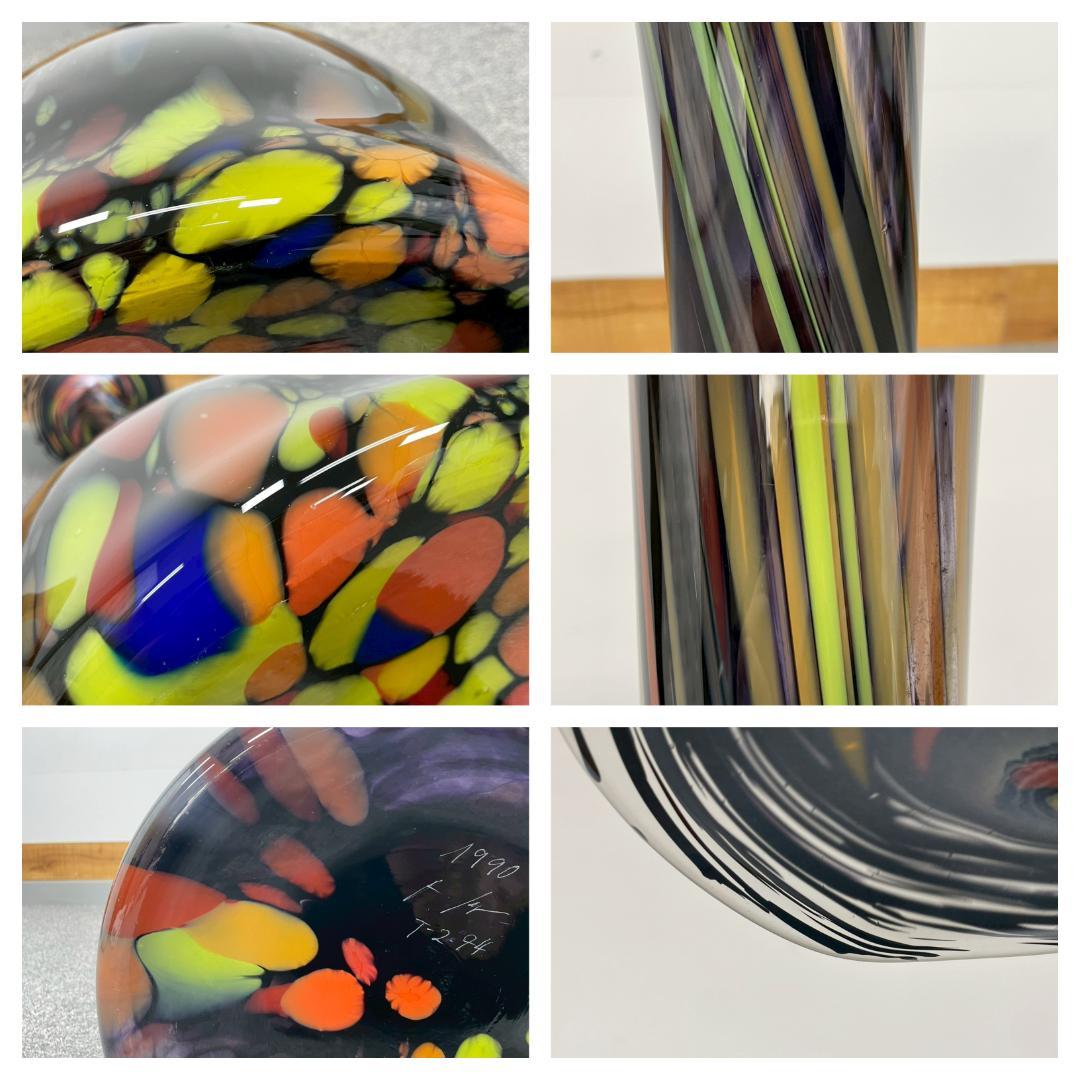 T8143☆展示品☆希少☆オーストリア☆大型アートガラス☆花瓶☆オーバーレイ